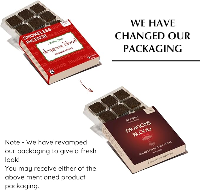 Aromafume Dragons Blood Incense Bricks (3 Trays x 9 Pieces Each) | Ideal for Positive Vibe Generation, clearing Negative Energy, Purification, Relaxation, Healing & Rituals | Refill Pack