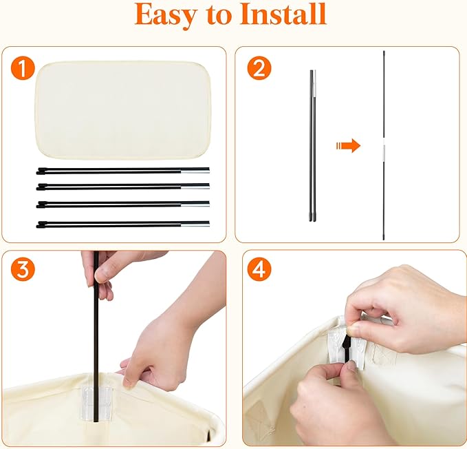 Lifewit 2 Pack Slim Laundry Hamper, Collapsible Narrow Laundry Basket, Small Tall Dirty Clothes Hampers with Handles for Bathroom Bedroom College Dorm, White, 65L