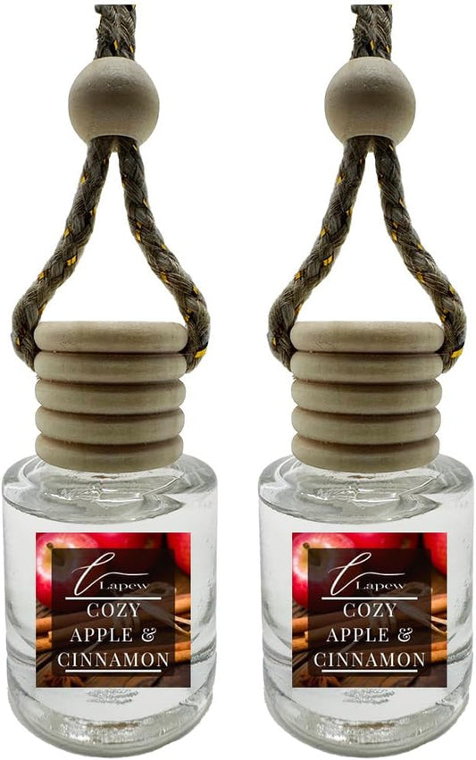 Car Air Freshener Diffuser – 2 Pack Hanging Air Freshener Diffuser (.34 Oz, Cozy Cinnamon & Apple)