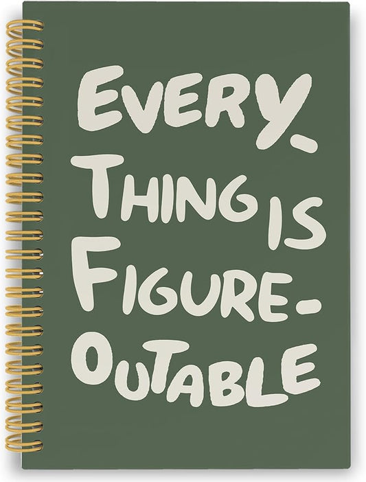 Everything is Figureoutable Spiral Notebook, Inspirational Journaling Notebooks for Counselling Therapy Office School, Motivational Hardcover Journals Gifts for Women, 160 Pages 5.5 x 8.3 Inch