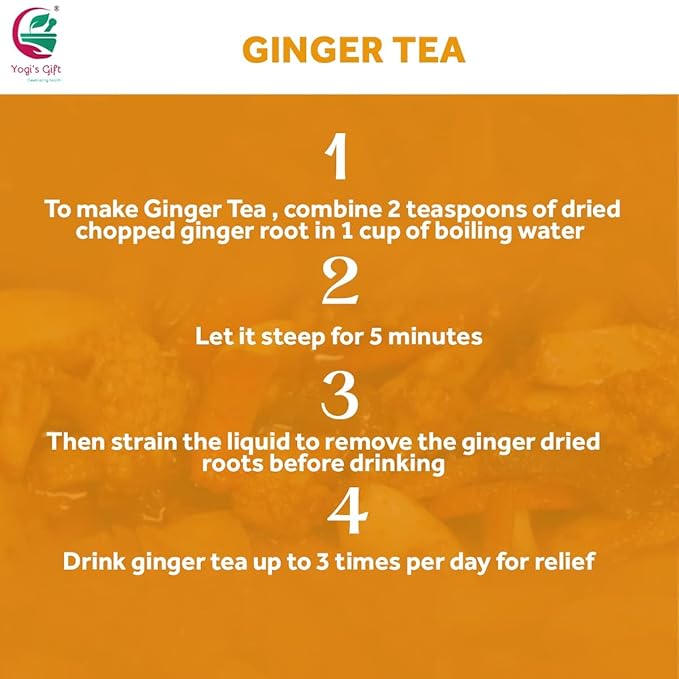 Dried Ginger Root 4 oz | Cut and Sifted Dried Ginger Pieces | As Spicy as Fresh | Flavourful Indian Spice |100% Pure and Natural For Making Flavourful Tea | By Yogi's Gift®