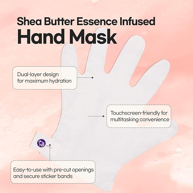 Epielle Moisturizing Hand Masks 6 Pairs, Deep Moisturizing Gloves for Dry, Cracked Hands, Relieve and Soften with Sunflower Seed Oil & Avocado Oil, Korean Skin Care, Spa Set, Self Care Gifts for Women