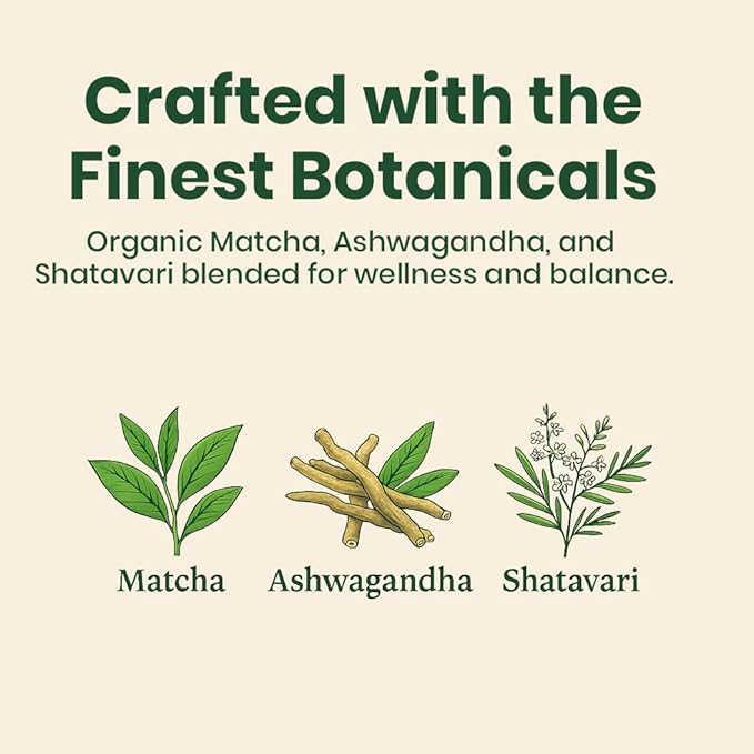 Herbal Cup Tea Organic Japanese Matcha Ashwagandha Shatavari, 2oz