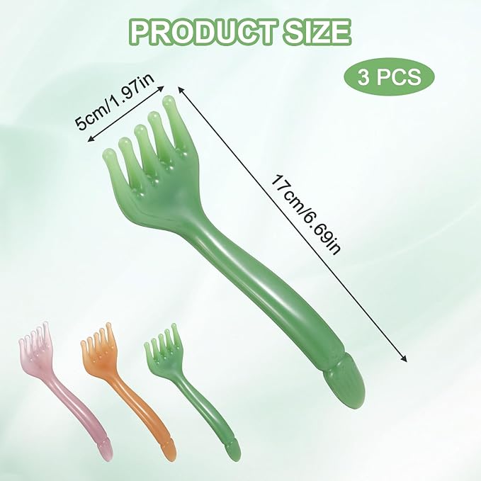 3 Pcs Head Massager Scalp Comb, Head Massager Five Claw Protable Hand Resin Comb, Guasha Tool Scalp Massager Tool Stimulator Stress Relax, Manual Hair Massager Scalp Combs Women Men Gifts
