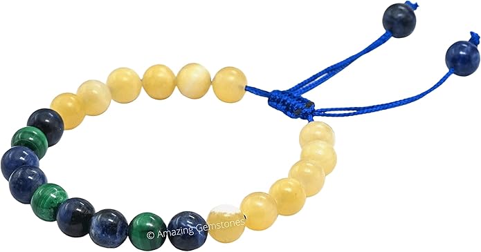Natural Healing Crystal Bracelet for Women - Mens Bracelet Energy Balancing Gemstones Set - Adjustable Stone Bead Bracelet for Men and Women - Chakra Crystal Therapy Accessory, Meditation