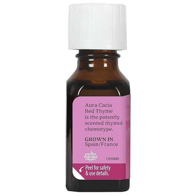Aura Cacia Red Thyme Essential Oil | GC/MS Tested for Purity | 15ml (0.5 fl. oz.)