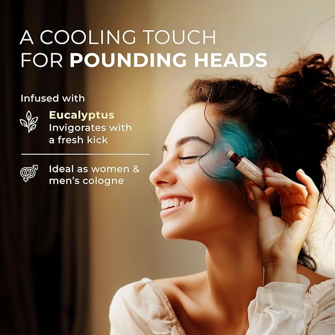 Gya Labs Eucalyptus Essential Oil Roll On - 0.34 Fl Oz - Travel Size Roller for Camping, Skin, Aromatherapy Relief, Convenience