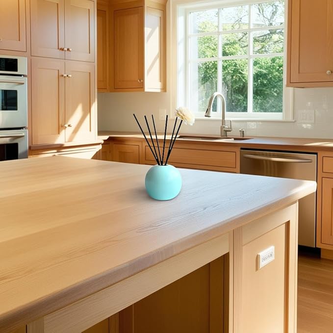 Ceramic Reed Diffuser for Home, Ampure White Musk Fragrance (2X Stronger, 4 to 6 Months of Usage) in a Scent Bowl - 5 Natural Fiber Reed Sticks & Decorative Flower Set, Office Decor, Eco-Friendly