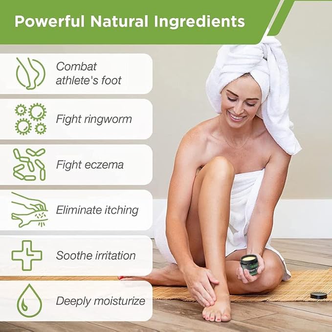 DAILY REMEDY Tea Tree Oil Extra Strength Super Balm - Athletes Foot Cream Combats Ringworm, Jock Itch, Nail Issues - Nourishes Cracked Itchy Skin on Body & Feet - Made in USA (2 Pack)