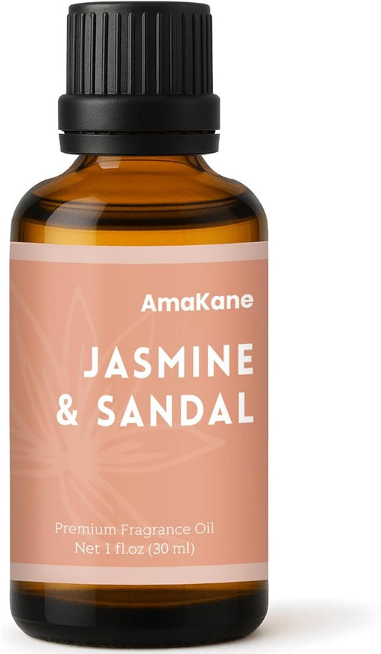 AmaKane Jasmine& Sandal Hotel Fragrance Oil 30ml, Inspired by Shangri-La Essential Oil, Premium Diffuser Oil for Home, Long-Lasting Aromatherapy Oil, Candle & Soap Making Scents