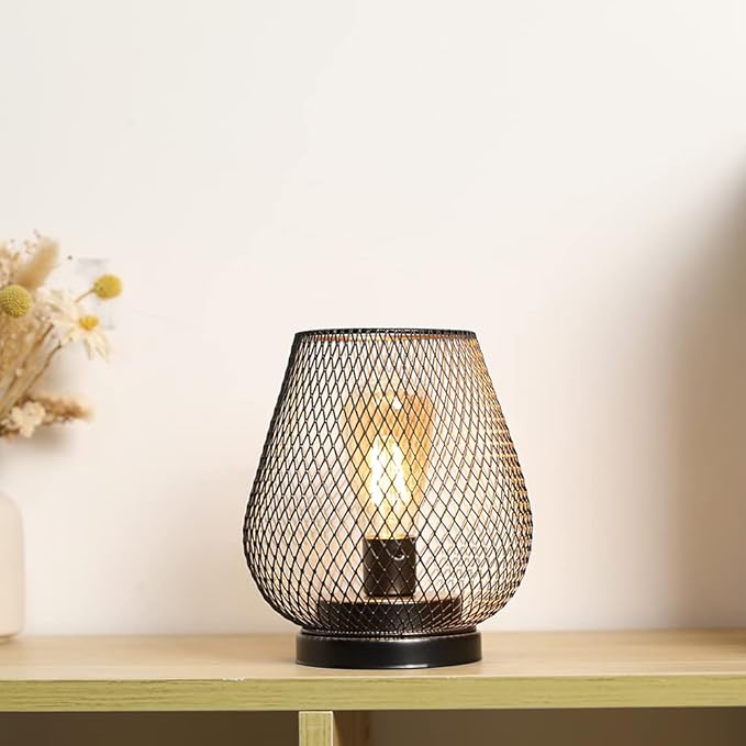 JHY DESIGN Metal Cage LED Lantern Battery Powered Cordless Accent Light with LED Great for Weddings Parties Patio Events for Indoors Outdoors