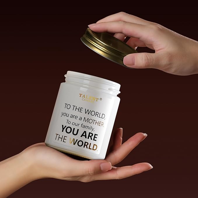 Gifts for Mom from Daughter Son Kids, Warm Night Scented Candle, 8.4oz, Jar, Modern, Gold, Mother's Day