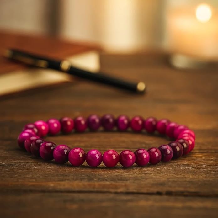 Cherry Tree Collection - Small, Medium, Large Sizes - Gemstone Beaded Bracelets For Women and Men - 6mm Round Beads