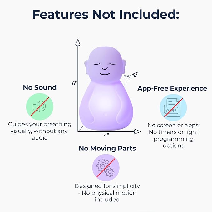 Mindsight 'Breathing Buddha' Guided Visual Meditation Tool for Mindfulness | Slow Your Breathing & Calm Your Mind for Stress & Anxiety Relief | Perfect for Adults & Kids | Relaxing Self Care Gift