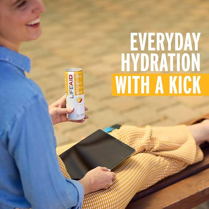 LIFEAID Vitality Blend, Daily Vitamins with Turmeric to Help Reduce Mild Inflammation from Everyday Stress, Healthy Soda Replacement, 100% Clean, Vegan, GF, 12 Fl Oz (Pack of 4)