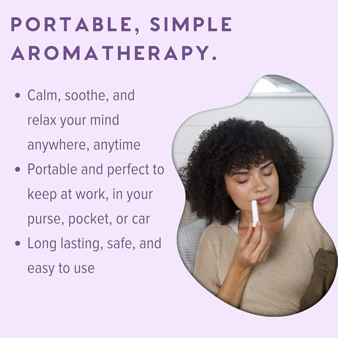 MOXĒ Lavender Essential Oil Nasal Inhaler, Therapeutic No-Mess Aromatherapy, Relaxation, Naturally Calming, Before Sleep Routine, Uplifts Mood, Pure and Undiluted, Made in USA (3 Pack)