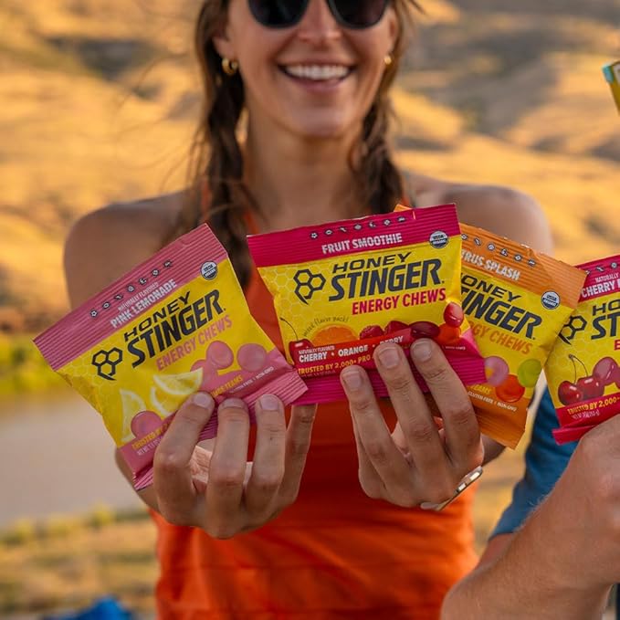Honey Stinger Organic Energy Chew Variety Pack, 4 Pack Each of Fruit Smoothie, Citrus Splash and Pink Lemonade, Gluten Free & Caffeine Free, Energy Chews for Exercise, Endurance and Performance
