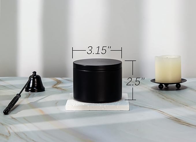 Aroparc Candle Tins 8oz with Lids, 24 Pack Seamless Bulk Candle Containers for Candle Making Supplies - Black