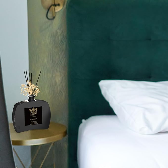 Premium Reed Diffuser Set with Preserved Baby's Breath & Cotton Stick Gardenia - Scent Fragrance Oil Diffuser for Bedroom Bathroom Home Décor