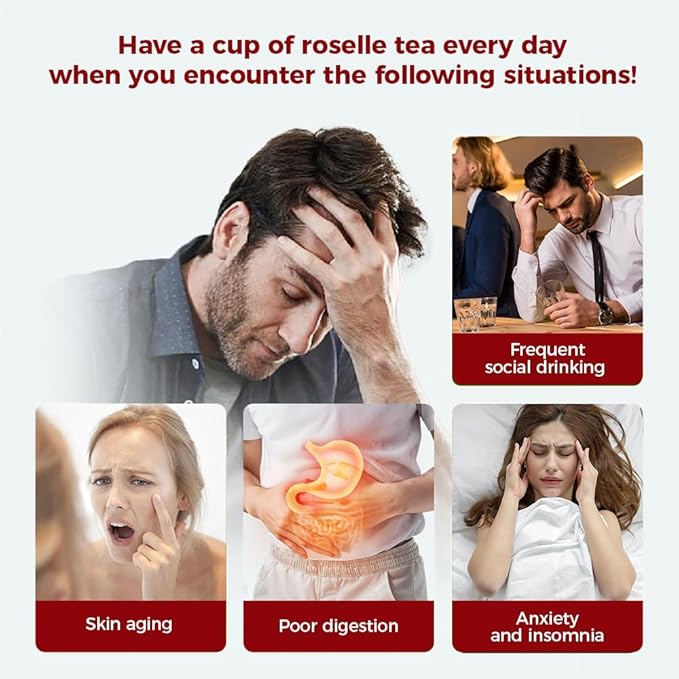 WOTIHA-Natural Hibiscus Tea Bags 120g. 80 Herbal Tea Bags Tea with Antioxidant Properties, Non-GMO • Additive-Free • Caffeine-Free，Vegan