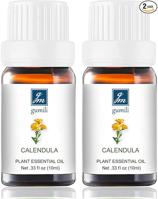 Calendula Essential Oil - Pure Natural Fragrance for Aromatherapy, Perfume Making, Candles, Soap, Room Spray, Diffuser Blends - Organic, 10mL Undiluted - Pack of 2