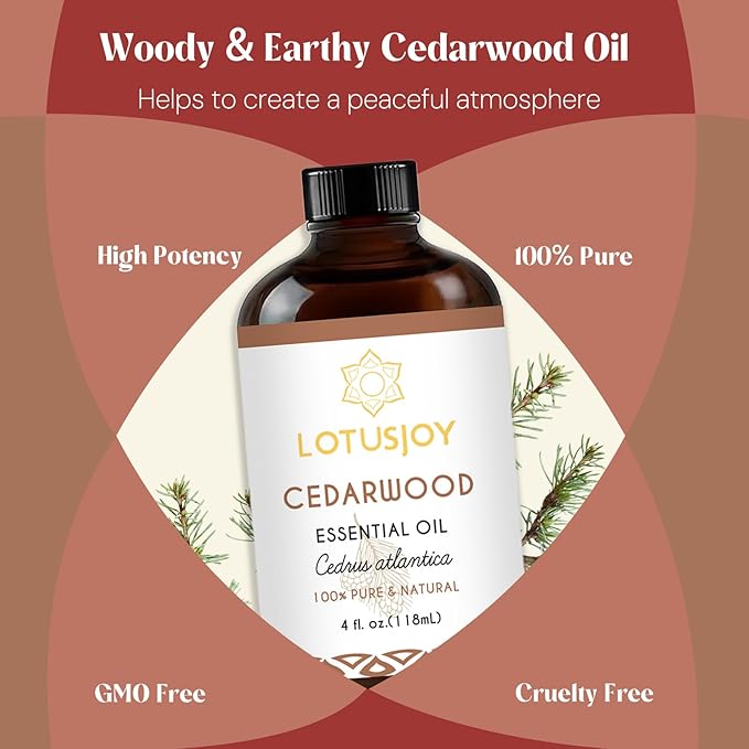 Cedarwood Essential Oil for Diffuser Room Spray Household - 4 Oz