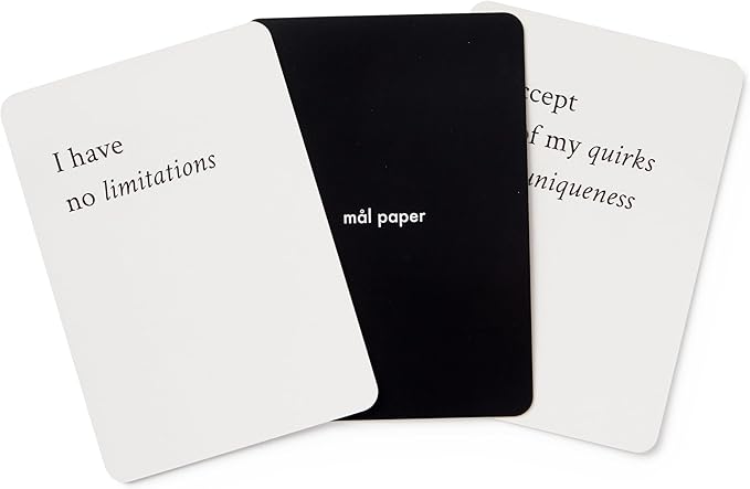 Mal Paper Affirmation Card Deck - 52 Pack | Great for Mindfulness Challenge, Mantras, Meditation Tools, Inspirational Cards and as a Positive Thinking Tool | Gratitude Card Gifts for Men and Women