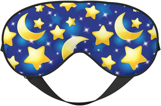 Night Sky Star and Moon Sleeping Eye Mask Eye Mask for Sleeping Soft Comfort Eye Shade Blackout Eye Cover for Deep Rest Travel Nap Meditation