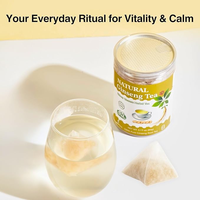 Ginseng Tea Bags – 45 Count | Natural Kidney Cleanse Detox & Repair Tea for Men & Women | Herbal Ginseng Root Tea for Kidney Health Support | Caffeine-Free