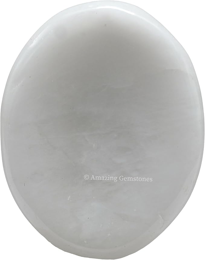 Amazing Gemstone Snow Quartz Worry Stone Crystals and Healing Stones - Worry Stones for Stress Relief Gifts - Piedra Crystal Fidget for Meditation - Unique Stocking Stuffers and Birthday Gifts