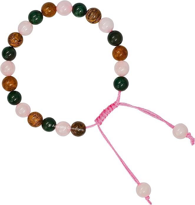 Natural Healing Crystal Bracelet for Women - Mens Bracelet Energy Balancing Gemstones Set - Adjustable Stone Bead Bracelet for Men and Women - Chakra Crystal Therapy Accessory, Meditation