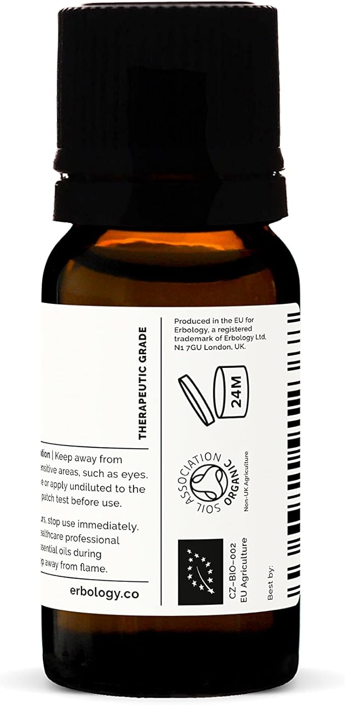 Erbology Organic Pure Bergamot Essential Oil 0.34 fl oz - Cleansing & Uplifting - Small Batch - Sustainably Sourced Straight from Farm in Italy