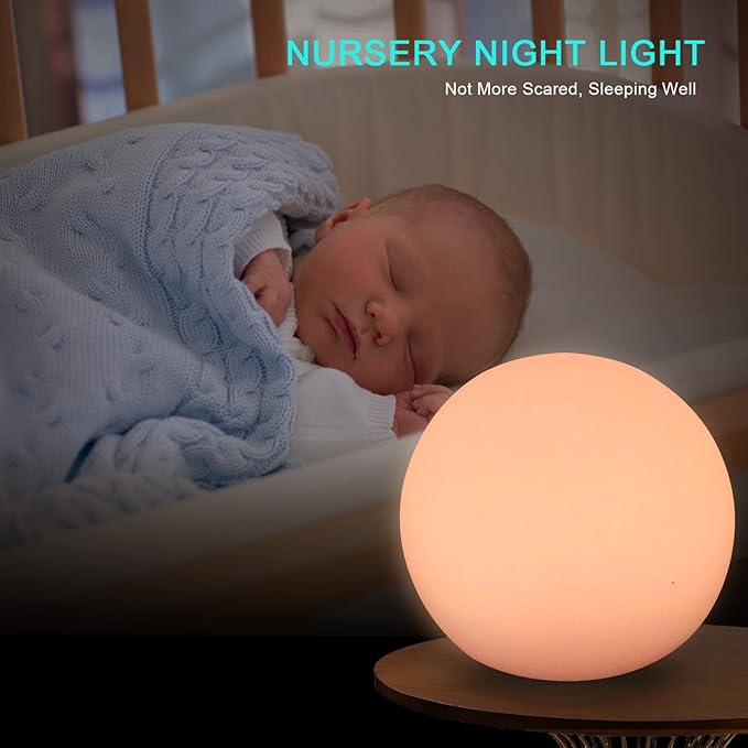 6-Inch Rechargeable LED Orb Light – 16 Color Glow Sphere, 4 Modes, Waterproof Ambient Lighting Ball, Glowing Orb for Indoor, Outdoor, Pool, Room, and Patio Decor