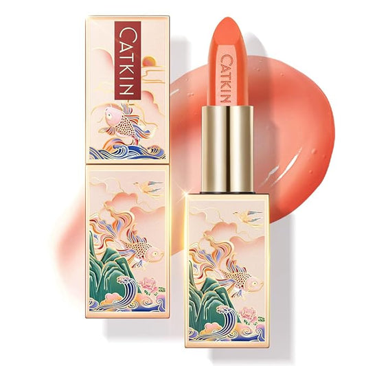 CATKIN Tinted Lip Balm Sheer Lip Stain Ultra Hydrating Lip Moistrurizer Lip Care with Vitamin E Nourishing For Cracked & Dry Lips 0.12 oz C17 SUNFLOWER - Coral