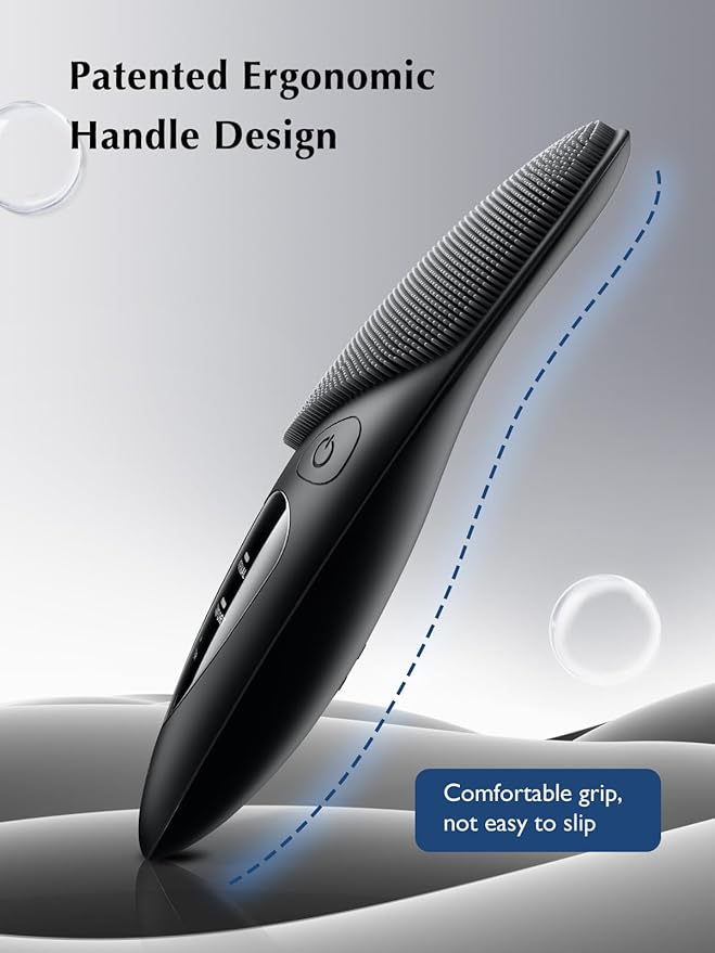 COSLUS Face Scrubber Facial Cleansing Brush: Silicone Portable Waterproof Rechargeable Face Wash Brush, 4 Cleansing Modes, Electric Face Exfoliator for Men Women Cleaning, Exfoliating, Massaging