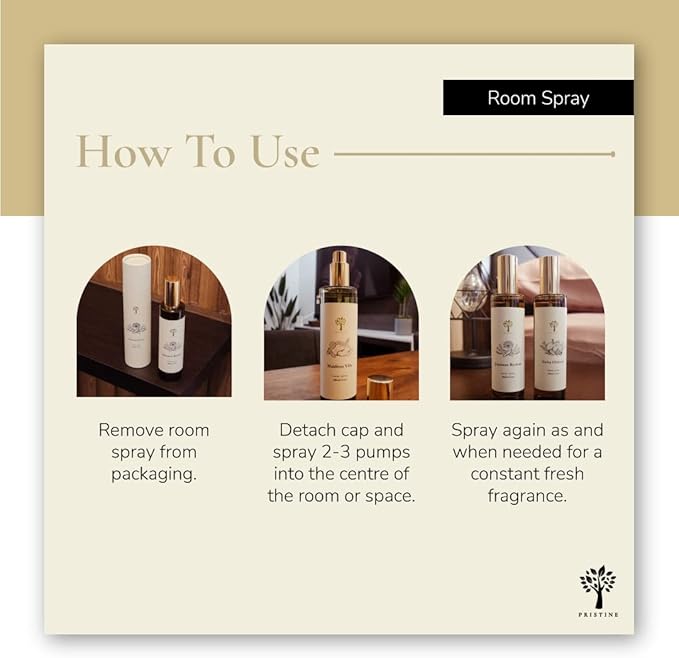 PRISTINE English Country Inn/Inspired by Ritz Carlton Linen & Room Spray Air Freshener, Made With Essential Oils, Fragrance room spray with Strawberry and Vanilla 3.4oz Pillow Spray