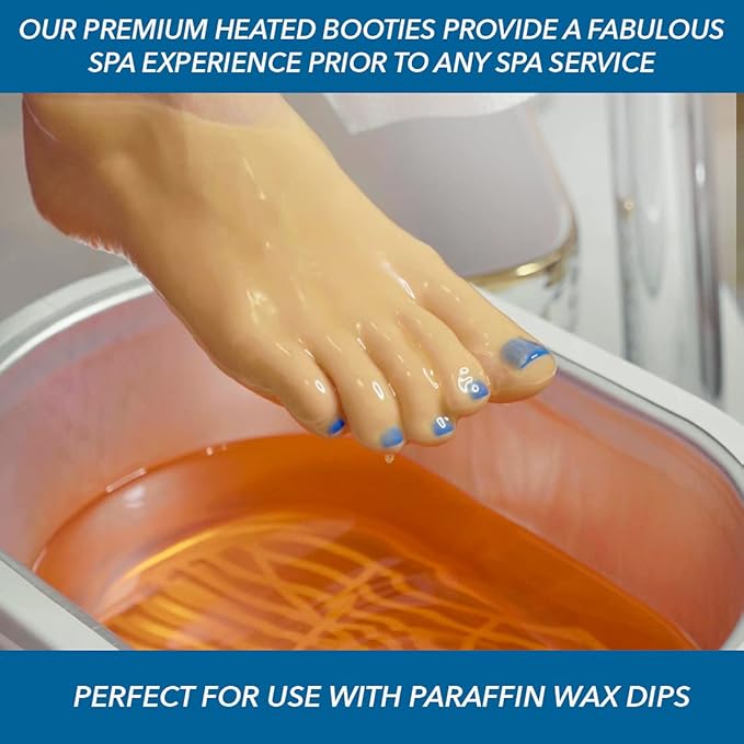 ForPro Professional Collection Premium Heated Booties, Electric Thermal Moisturizing Foot Warmers for Spa Treatments, Dual Temperature Settings, 1-Pair