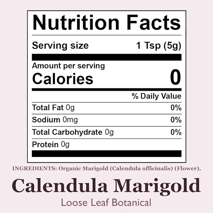 Organic Positively Botanicals Company, Calendula, Herbal Tea Loose Leaf Botanical, 16 Ounce