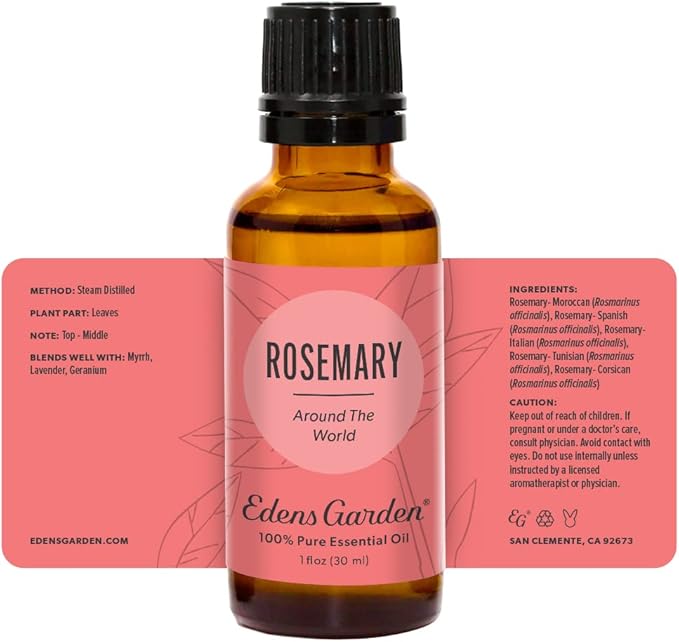 Edens Garden Rosemary Around The World Essential Oil- 100% Pure Premium Grade, Undiluted, Natural, Therapeutic, Aromatherapy, The Best for Diffuser, Skin, Face, Hair 30 ml (1 fl oz)