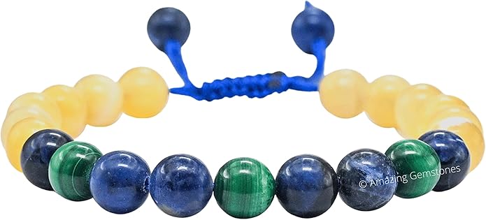 Natural Healing Crystal Bracelet for Women - Mens Bracelet Energy Balancing Gemstones Set - Adjustable Stone Bead Bracelet for Men and Women - Chakra Crystal Therapy Accessory, Meditation