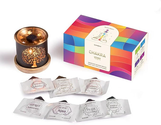Chakra Incense Brick Variety Box with Tree of Life Burner