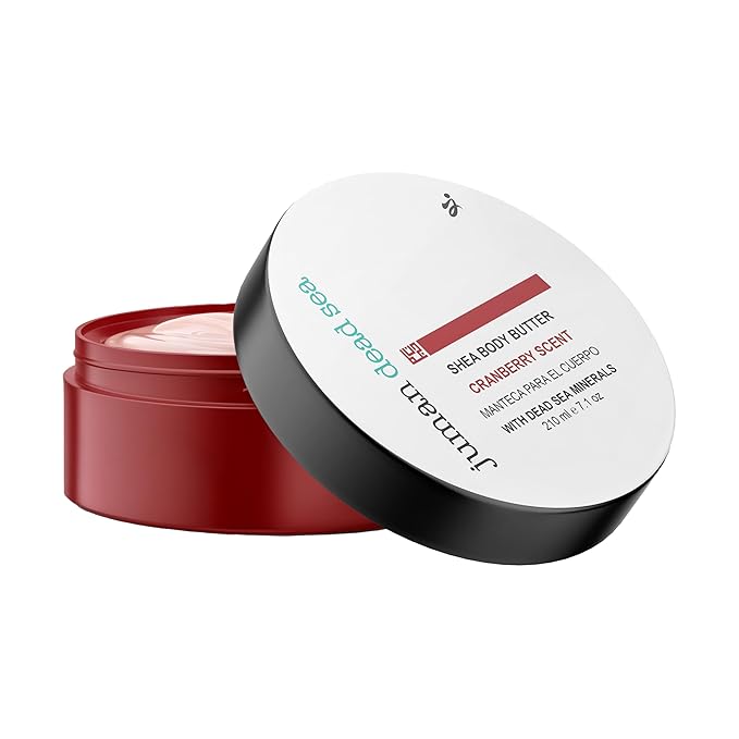 JUMAN Dead Sea Minerals Body Moisturizer | Made with Active Natural Ingredients | Free from Harmful Ingredients | Plant Rich Hydrating Moisturizer with Shea & Cocoa Butter | Cranberry Scent | 7.1oz