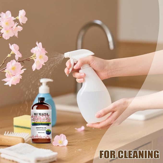 Cherry Blossom Essential Oil, Cherry Blossom Oil 16 Fl Oz 480ML for Diffuser Humidifier Yoga Cleaning DIY Candle Soap Making Essential Oils