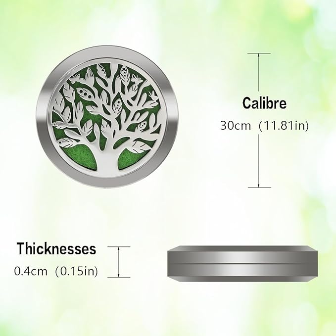 Aromatherapy Diffuser Necklace-Tree of Life Essential Oil Necklace,Aromatherapy Diffuser Pendant for Men and Women,Portable,Suitable for Yoga,Meditation,Travel,Stress Relief Gift(Silver 30mm)