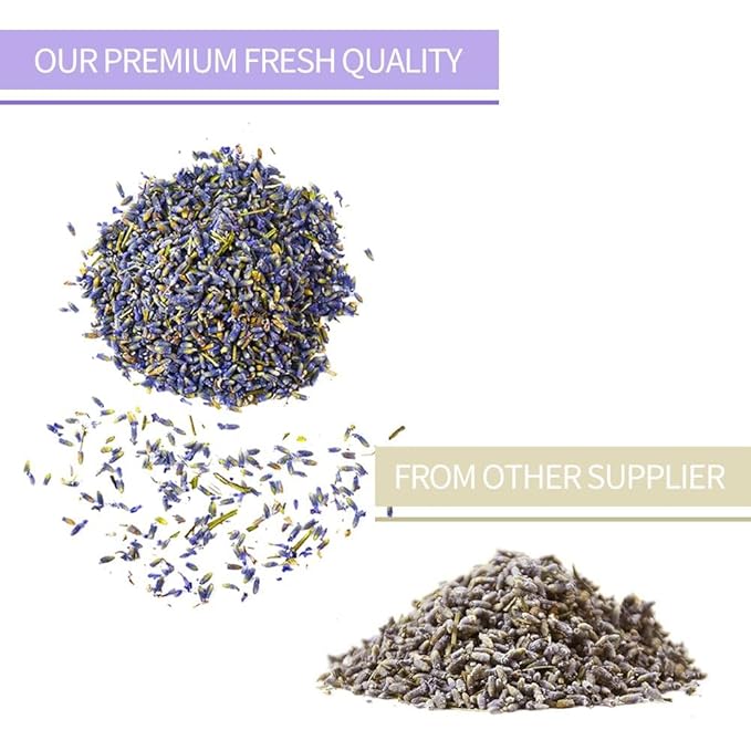 TIAN HU SHAN Dried Lavender Flower Buds, Culinary Food Grade for Baking, Fresh Fragrance, 4 Ounce, Caffeine Free Suger Free Vegan Herbal Tea, Packing in Bulks