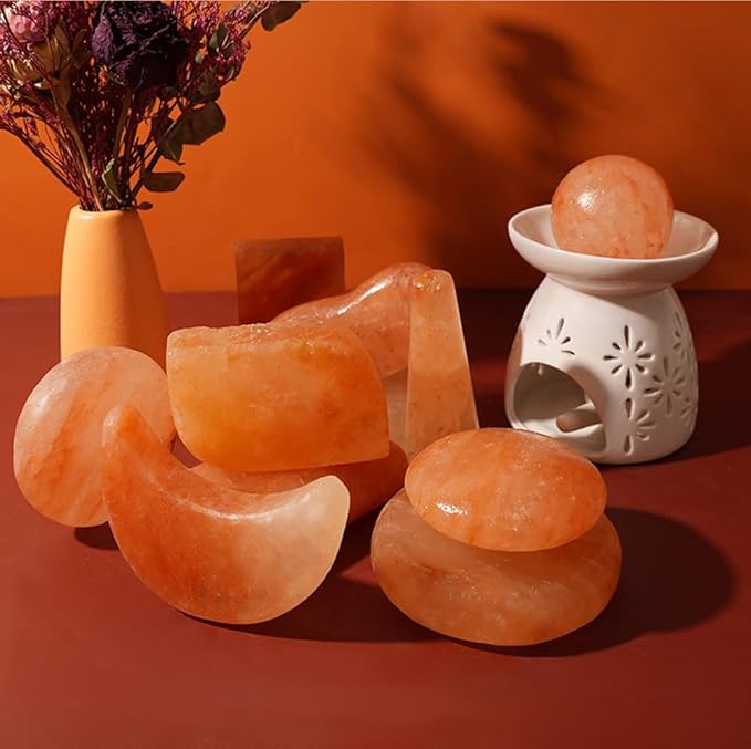 2 Pcs Himalayan Salt Hot Massage Stones Cold Stones Set Warm Rocks Kit for Facial SPA 3.14 * 3.14in