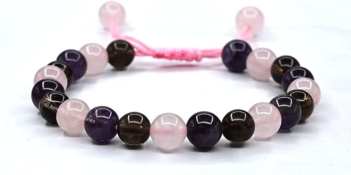 Natural Healing Crystal Bracelet for Women - Mens Bracelet Energy Balancing Gemstones Set - Adjustable Stone Bead Bracelet for Men and Women - Chakra Crystal Therapy Accessory, Meditation
