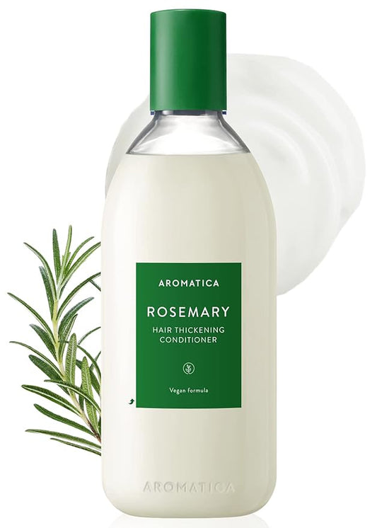 AROMATICA Rosemary Hair Thickening Conditioner 13.53oz/400ml, Vegan Hair Conditioner for damaged hair and dry hair - Moisturizing Conditioner For Men and Women