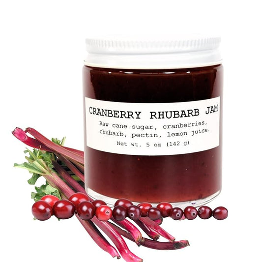 Cranberry Rhubarb Jam, 5 oz - Craft, Gourmet, Unusual Jams & Jellies Made in West Virginia, USA