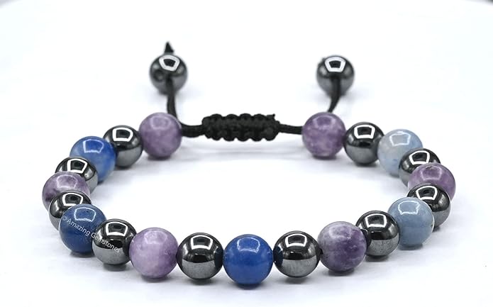Natural Healing Crystal Bracelet for Women - Mens Bracelet Energy Balancing Gemstones Set - Adjustable Stone Bead Bracelet for Men and Women - Chakra Crystal Therapy Accessory, Meditation